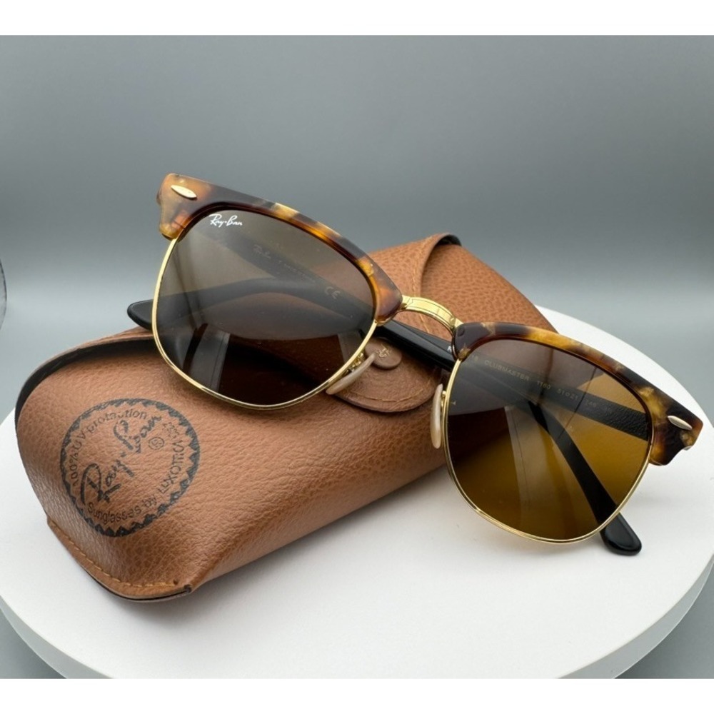 Ray-Ban RB3016 CLUBMASTER 1160 Tortoise Square Brown Classic 51mm Sunglasses